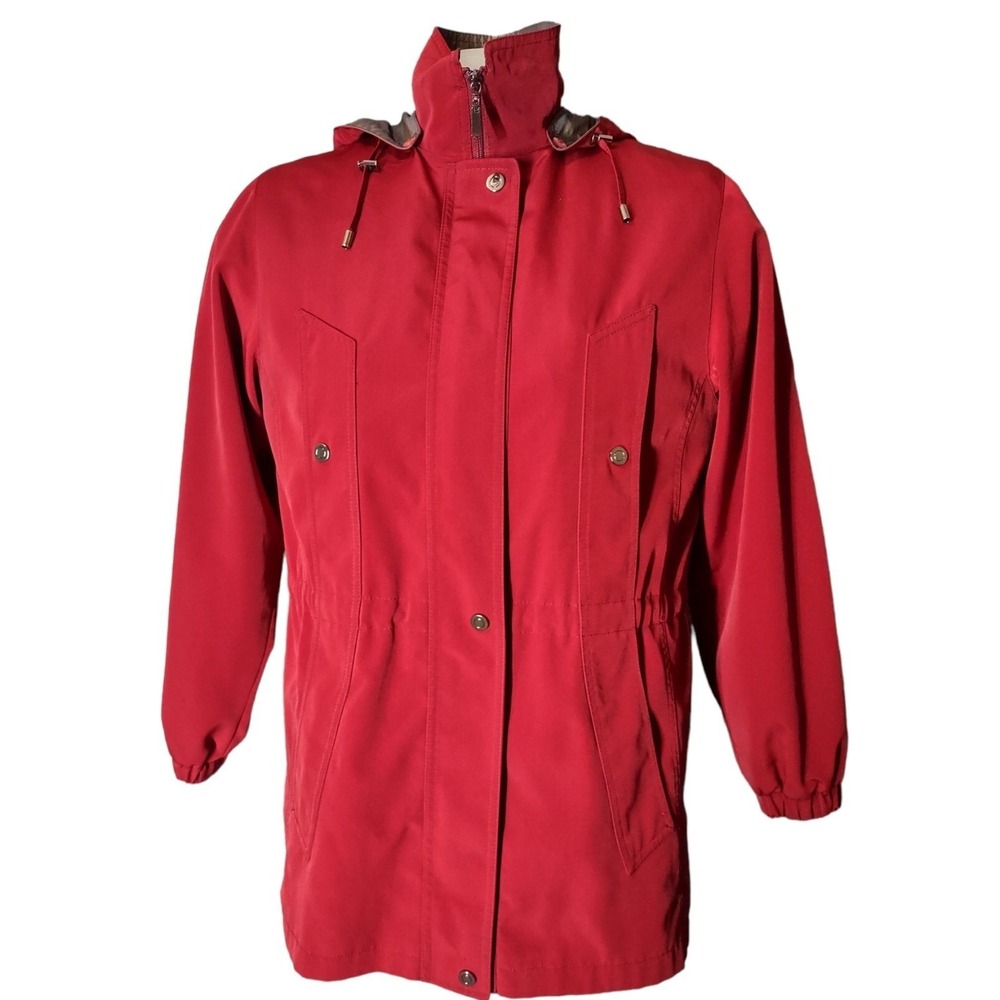 Giacca Rain Jacket Small Womens Gorp Cabin Core Red Hooded Utility Retro 13819 M